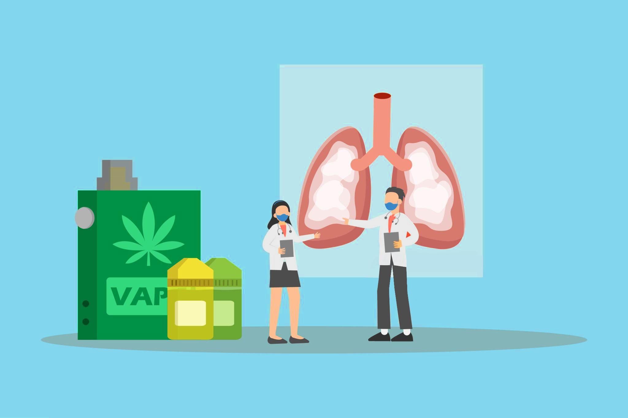 Two doctors are discussing the effects of weed on the lungs.