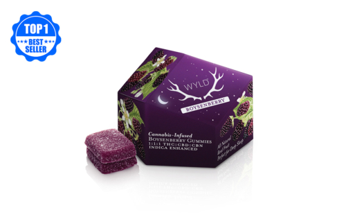 Oregons-Best-Selling-Edibles-Wyld-CBD：CBN：THC-1：1：1-Boysenberry-Gummies-10-Pack-100mg-CBD-100mg-CBN-100mg-THC
