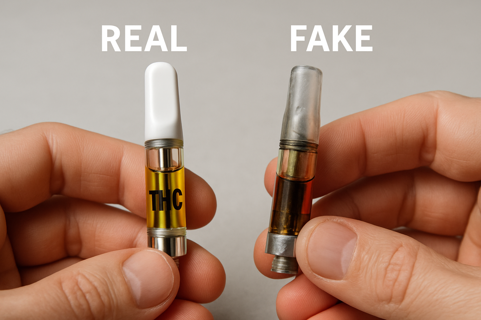 Real and Fake Vape Cartridge