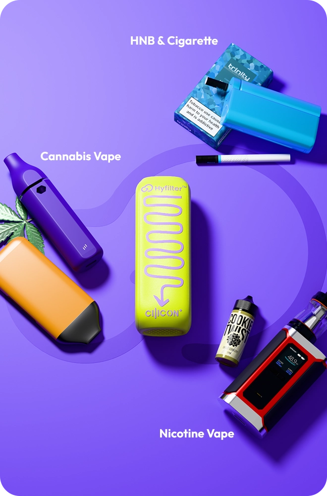 Hyfilter can be used to various vapes
