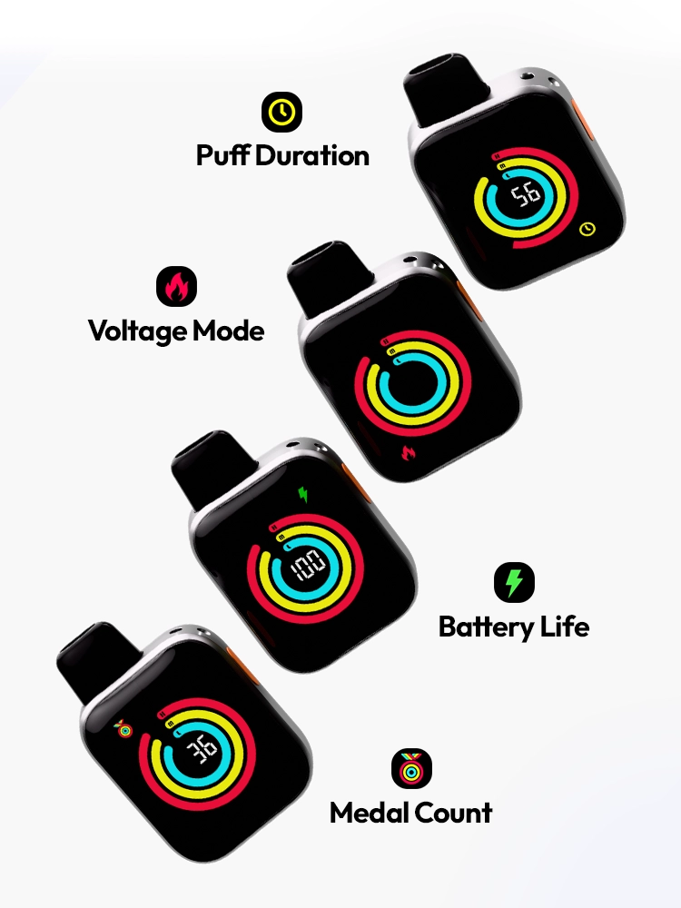 WATCH can show Medal Count, Battery Life, Voltage Mode and Puff Duration